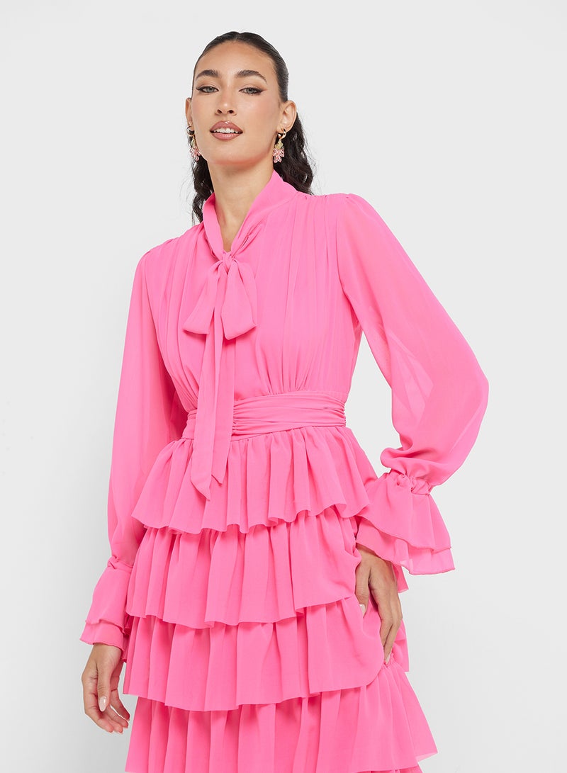 جينجر فستان شيفون بطبقات - Image 3