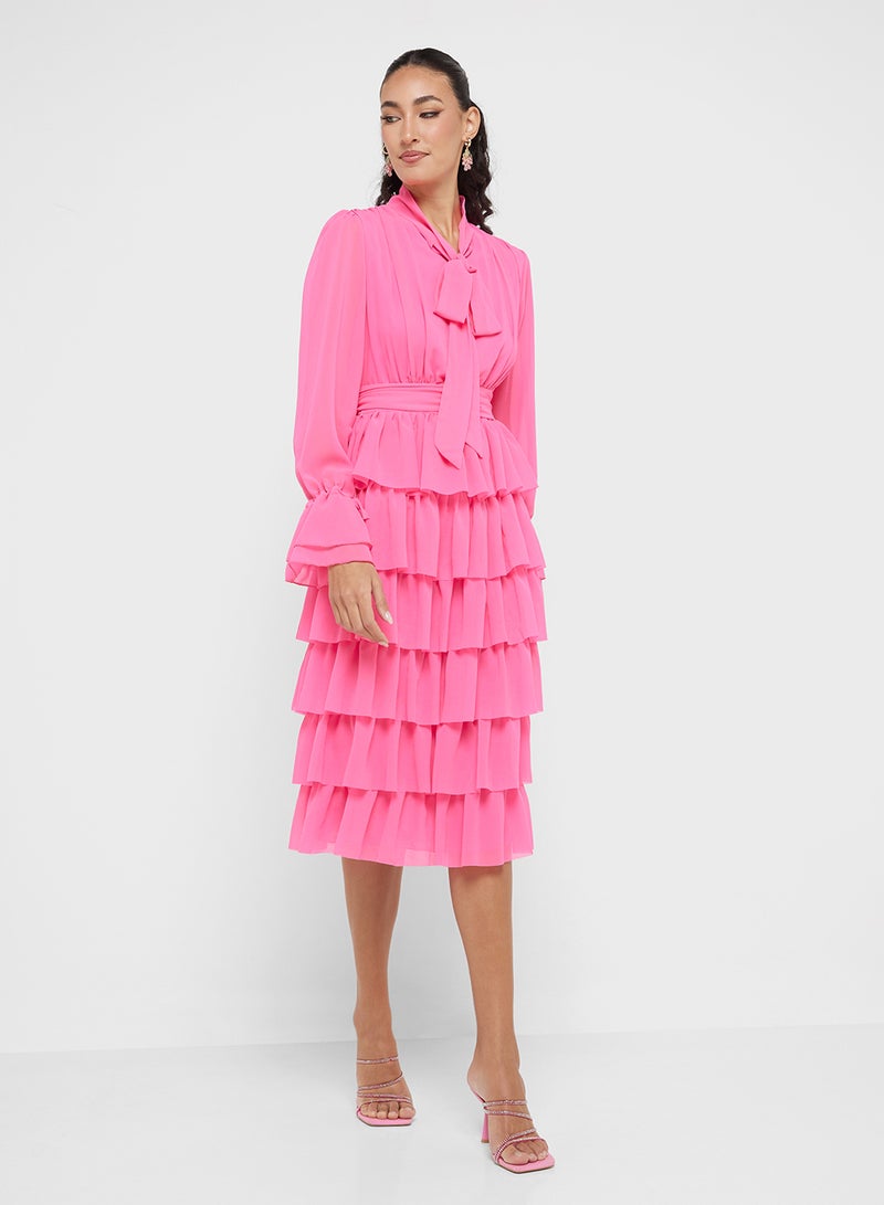 جينجر فستان شيفون بطبقات - Image 4