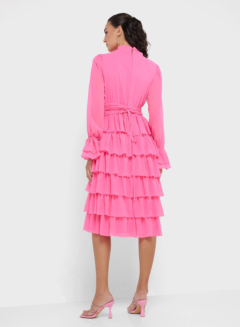 جينجر فستان شيفون بطبقات - Image 2