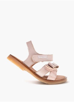 Pablosky Girls' Bow Accent Strap Sandals with Hook and Loop Closure  - Image 5