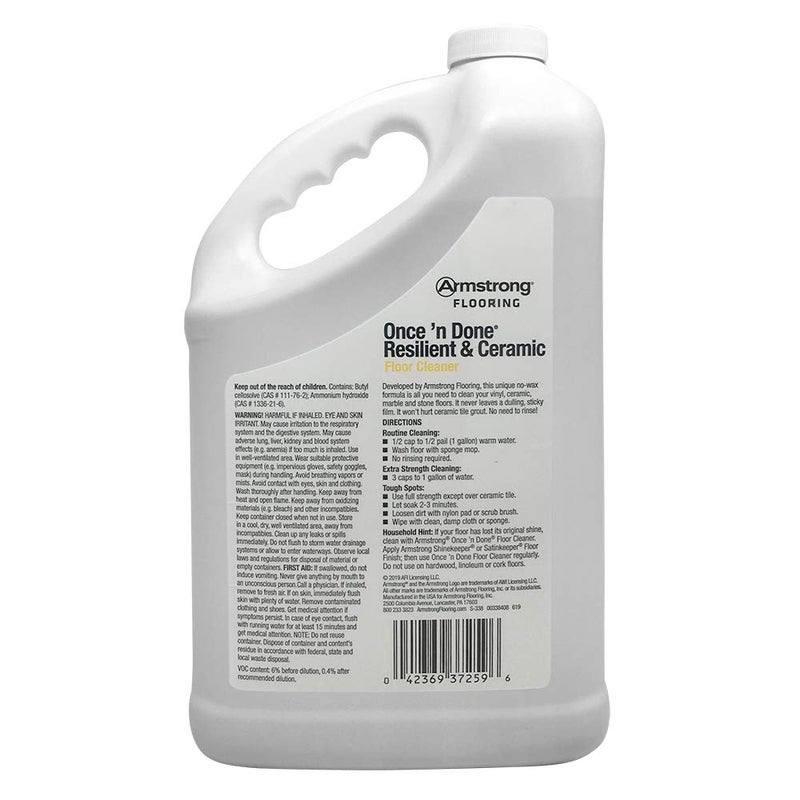 Armstrong Once and Done Resilient & Ceramic Floor Cleaner Concentrate 1 Gallon - Image 2