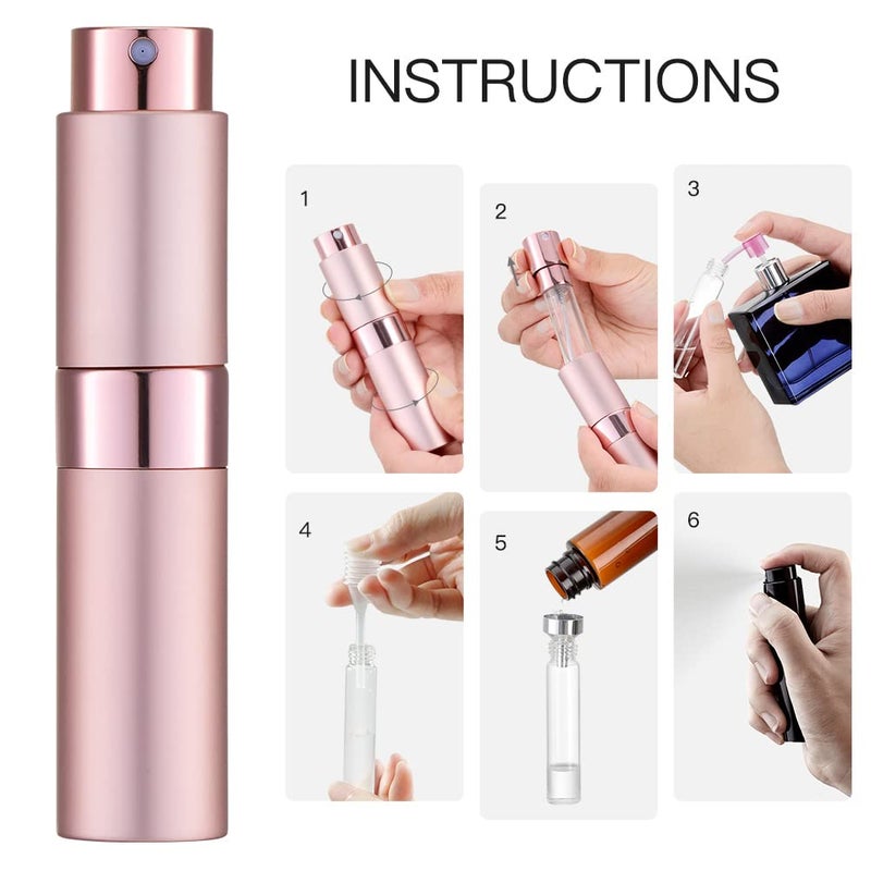 LISAPACK 8ML Atomizer Perfume Spray Bottle for Travel, Empty Refillable Cologne Dispenser, Portable Sprayer (Pink) - Image 5