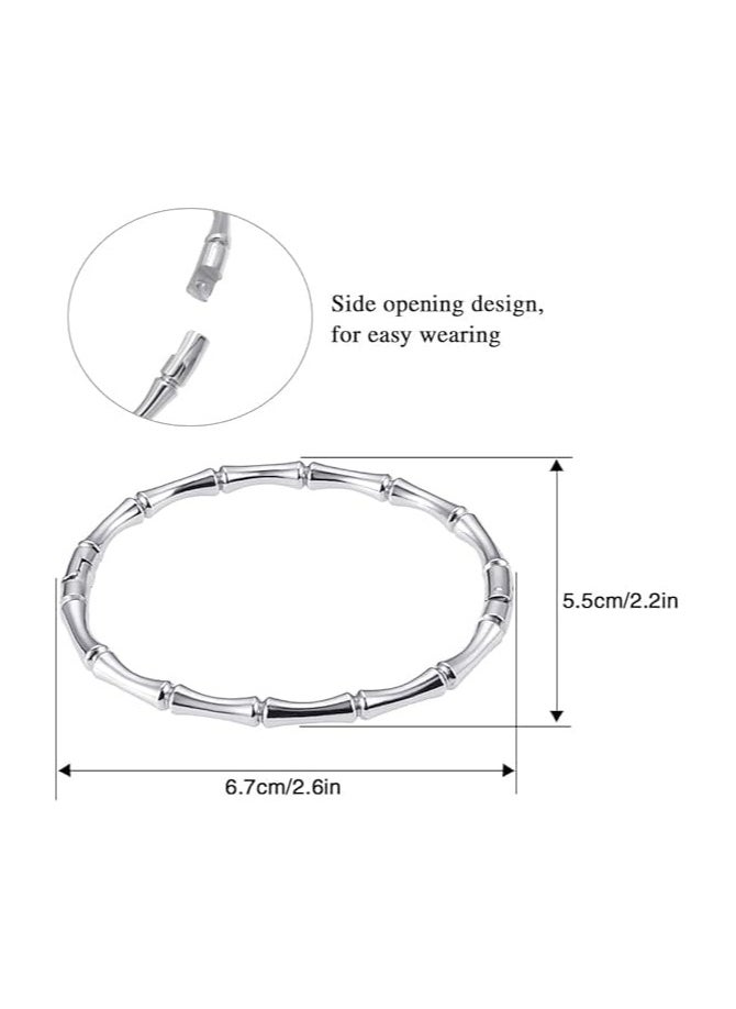 Fayrouz Jewellery Bamboo Inspired Hoop Bracelets Elegant, Simple, and Slim Classic Wide Adjustable Unisex Bamboo Bracelet. Bracelet by Fairuz Jewelry  - Image 2