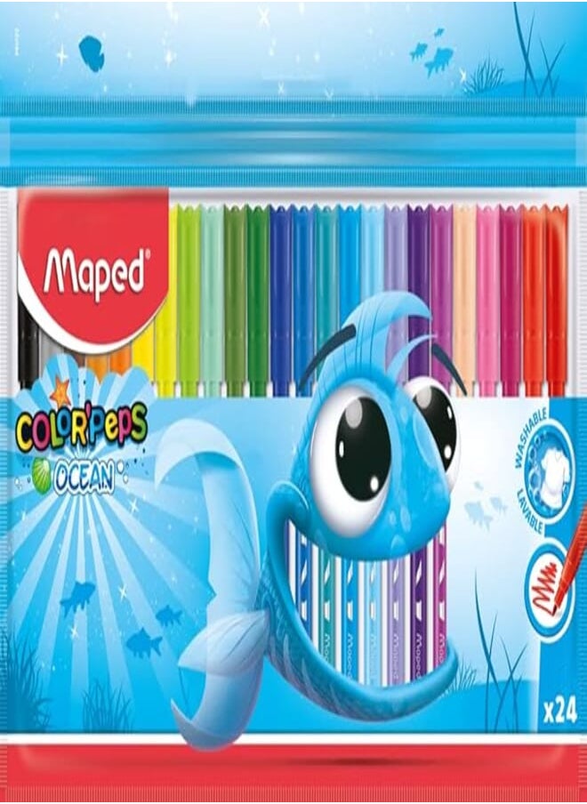 Maped Maped Color'Peps Ocean Colouring Pens (Pack of 24) - Multicolour 