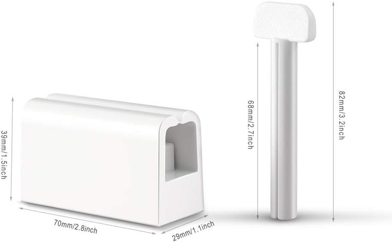 CORNERIA 2pcs Toothpaste Tube Squeezer Plus with Long Size 28IN Premium ABS Plastic Silicone pad Toothpaste Squeezer Rollers Even Tube Cosmetics Tube Ketchup etc - Image 5