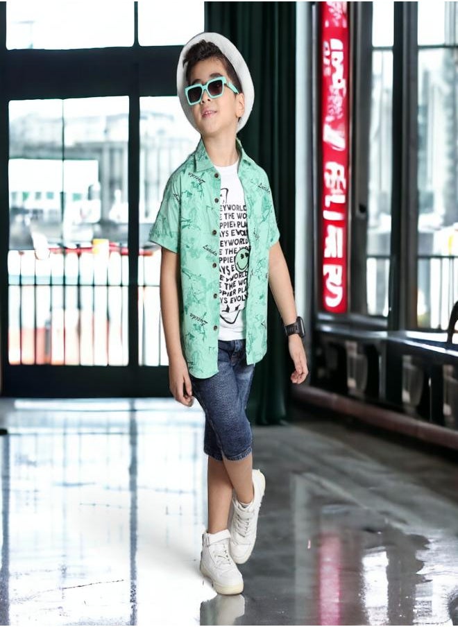 CHOiCE - Boys' Ensemble (Dress Shirt & Sleeveless Tee) (9-Year-Old) - 2024 Edition - Gentle Materials and Bright Shades for an Elegant and Snug Outfit, Now exclusively at 🌈 CHOICE - Image 1