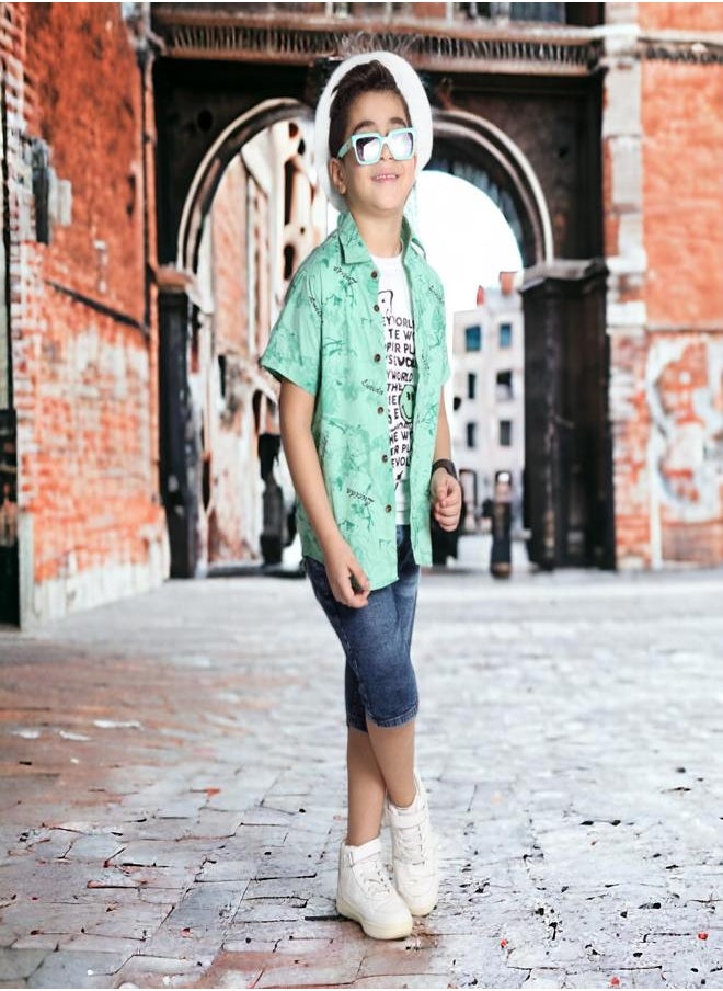CHOiCE - Boys' Ensemble (Dress Shirt & Sleeveless Tee) (9-Year-Old) - 2024 Edition - Gentle Materials and Bright Shades for an Elegant and Snug Outfit, Now exclusively at 🌈 CHOICE - Image 1
