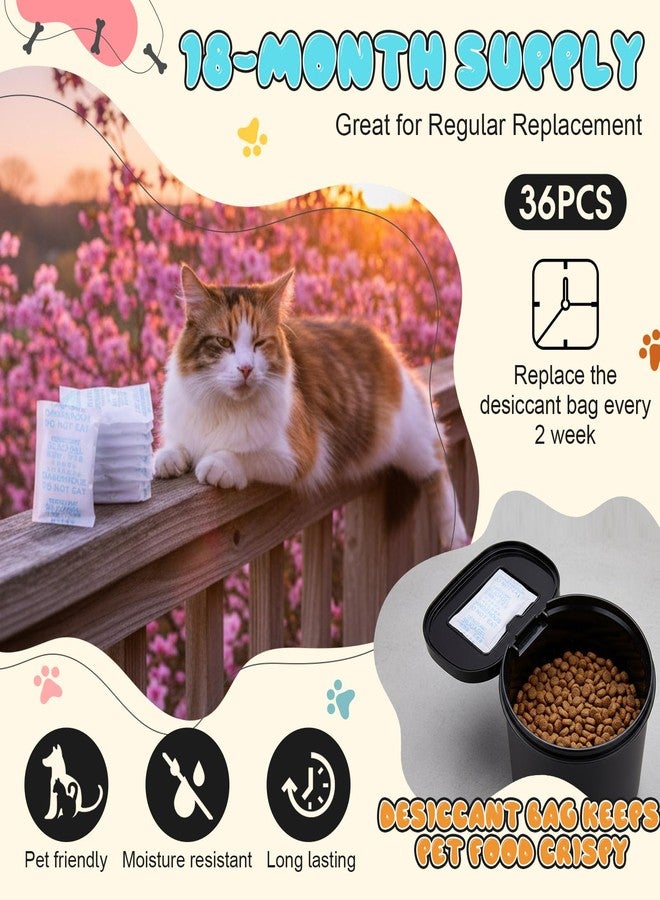 Lounsweer 36 Packs Pet Food Desiccant Bag Compatible with Petlibro Automatic Cat Dog Feeders, Moisture Proof Bag Desiccant Keep Foods Dry and Fresh, for Various Types of Food Feeders - Image 4