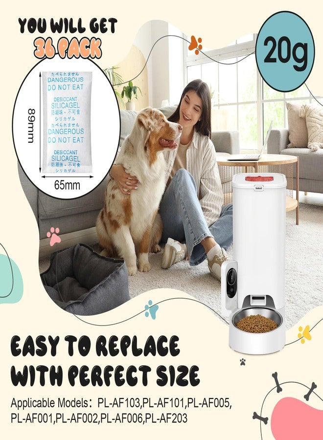 Lounsweer 36 Packs Pet Food Desiccant Bag Compatible with Petlibro Automatic Cat Dog Feeders, Moisture Proof Bag Desiccant Keep Foods Dry and Fresh, for Various Types of Food Feeders - Image 2