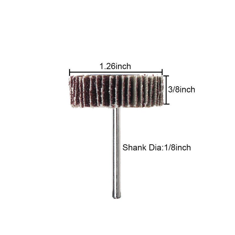 AUTOTOOLHOME 10 Pack Abrasive Flap Wheel Sander 80 Grit 1/8 inch Shank for Drill Grinding Polishing Sanding Wheels Rotary Tool - Image 4