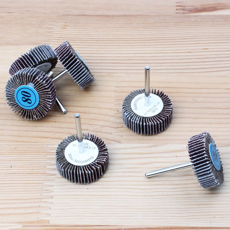 AUTOTOOLHOME 10 Pack Abrasive Flap Wheel Sander 80 Grit 1/8 inch Shank for Drill Grinding Polishing Sanding Wheels Rotary Tool - Image 3