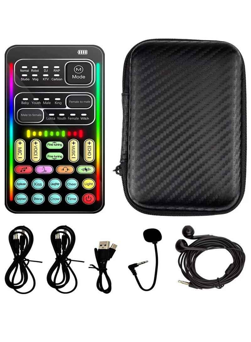 Portable Voice Changer, 2rd Generation i9 Live Sound Card, Cool Lights Sound Board - Voice Disguiser/Modulator for PS4/PS5/Xbox One/PC/Phone/Laptops with Adjustable Voice Functions - Image 2