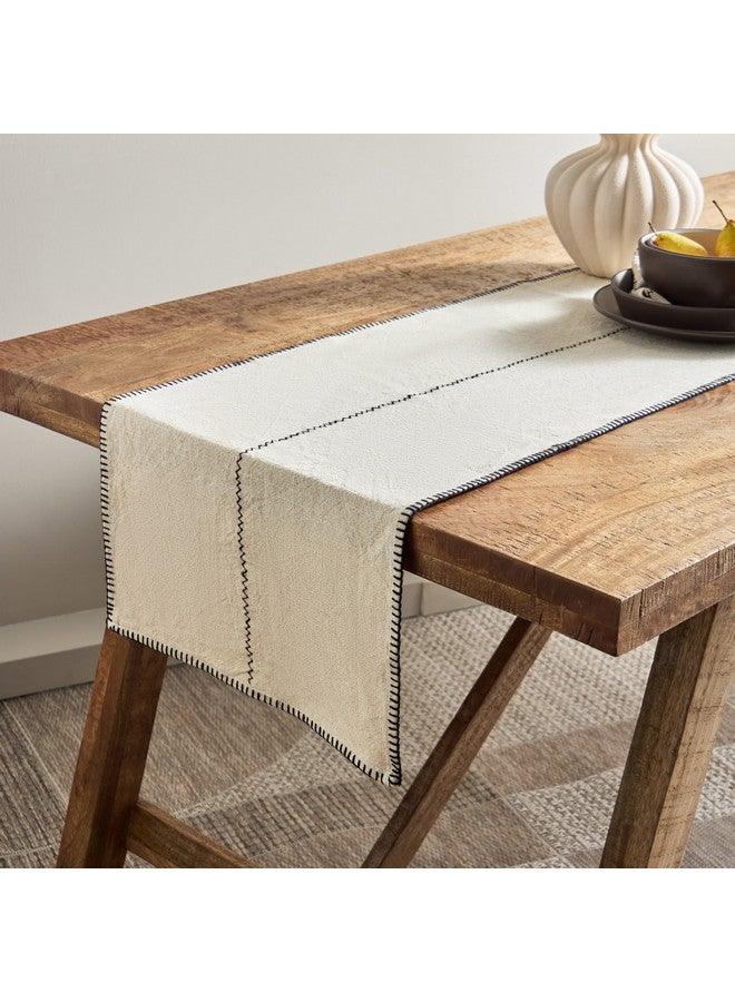 Home Box Naturio Stitch Table Runner 120 x 40 cm  - Image 2