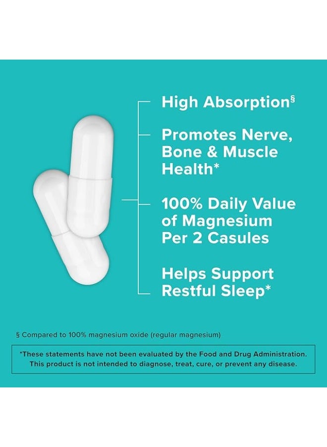 Qunol Magnesium Capsules 420mg, Extra Strength, Bone and Muscle Health Supplement, 180 Count - Image 2