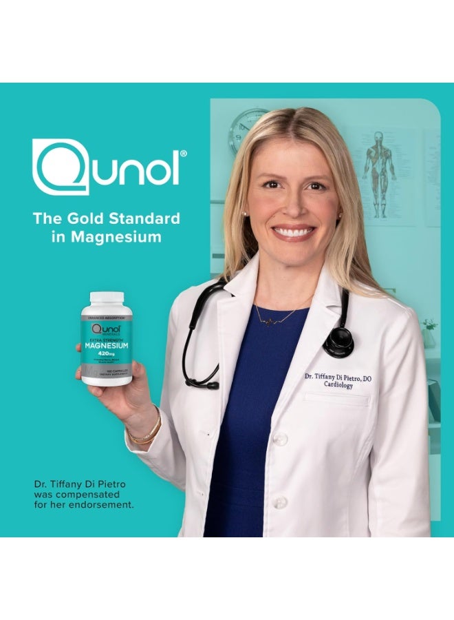 Qunol Magnesium Capsules 420mg, Extra Strength, Bone and Muscle Health Supplement, 180 Count - Image 4