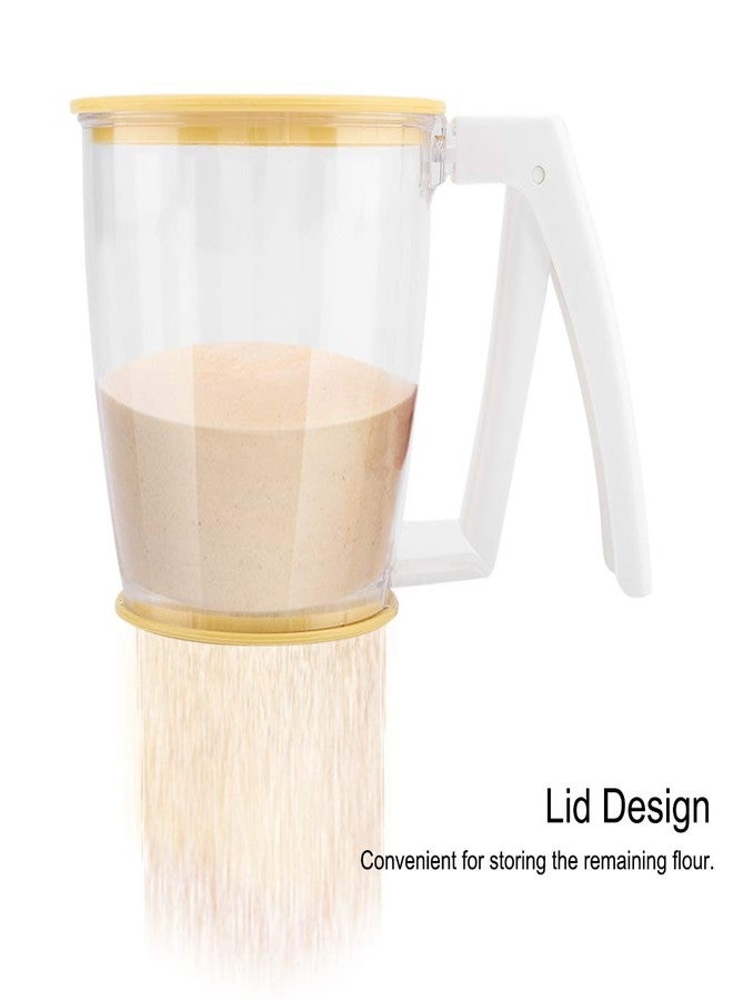 shenruifa Hand held Cup Flour Sifter Strainer Powder Mesh Sieve Baking Supplies Tools with Lid - Image 2