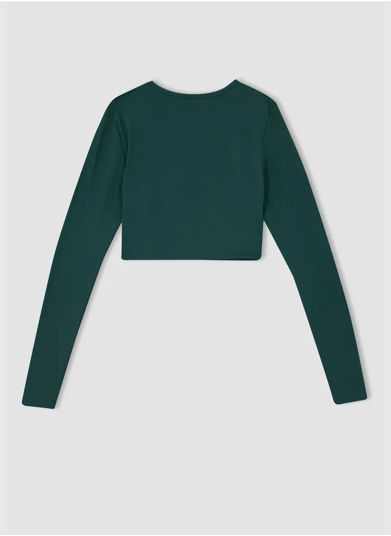 DeFacto Woman Cropped Fit Long Sleeve T-Shirt