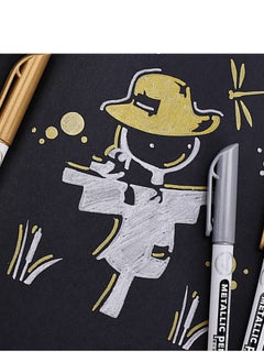 SYOSI Metallic Markers Pens Gold Silver Acrylic Markers Set Waterproof Resin Epoxy Paint Pens for Paper Painting Scrapbooking Crafts Card Making Ceramics Photo Album Ceramic Glass DIY Craft Painting 12PCS  - Image 3