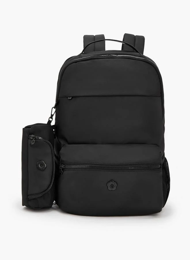 Missy Solid School Backpack With Detachable Side Pouch - 20x20x40 CM