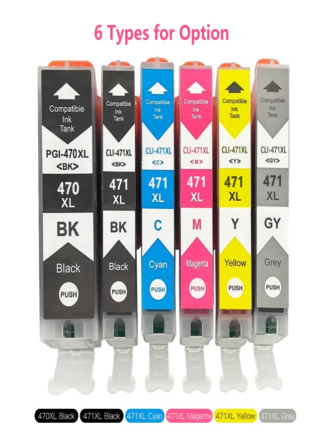 Remanufactured Ink Cartridge Replacement for Canon PGI-470XL CLI-471XL Large Capacity Compatible with Canon PIXMA MG5740/MG6840/MG7740 Printer, 1 Pack - Image 2