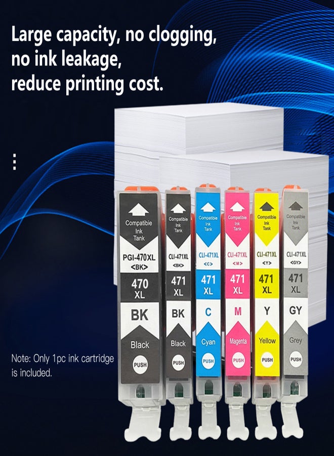 Remanufactured Ink Cartridge Replacement for Canon PGI-470XL CLI-471XL Large Capacity Compatible with Canon PIXMA MG5740/MG6840/MG7740 Printer, 1 Pack - Image 4