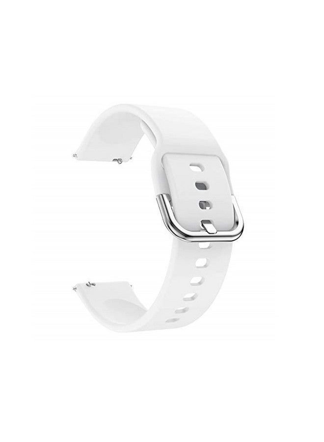 هامبل حزام بديل من السيليكون HUMBLE مقاس 19 مم مع مشبك معدني متوافق مع ساعة Noise Colorfit Pro 2 وStorm الذكية والساعات ذات العروات مقاس 19 مم (أبيض) - Image 1