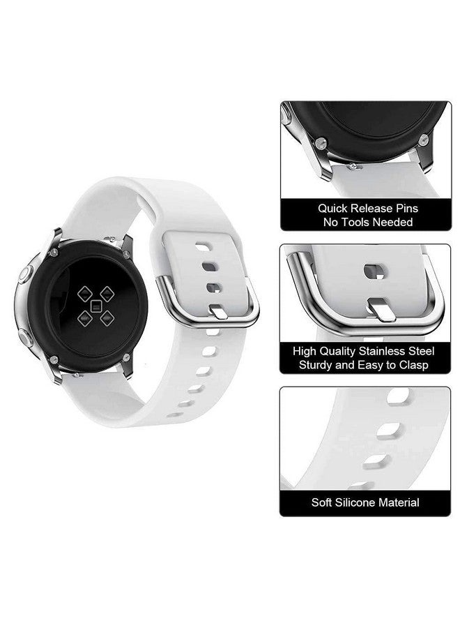 هامبل حزام بديل من السيليكون HUMBLE مقاس 19 مم مع مشبك معدني متوافق مع ساعة Noise Colorfit Pro 2 وStorm الذكية والساعات ذات العروات مقاس 19 مم (أبيض) - Image 4