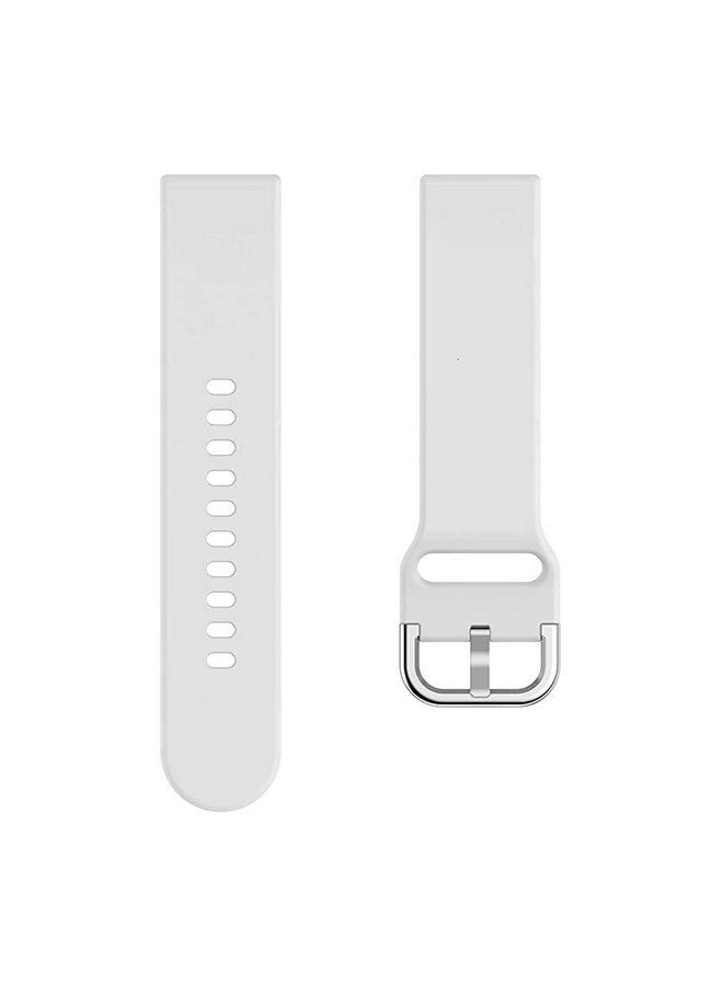 هامبل حزام بديل من السيليكون HUMBLE مقاس 19 مم مع مشبك معدني متوافق مع ساعة Noise Colorfit Pro 2 وStorm الذكية والساعات ذات العروات مقاس 19 مم (أبيض) - Image 3