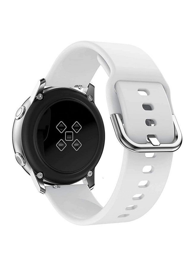 هامبل حزام بديل من السيليكون HUMBLE مقاس 19 مم مع مشبك معدني متوافق مع ساعة Noise Colorfit Pro 2 وStorm الذكية والساعات ذات العروات مقاس 19 مم (أبيض) - Image 2