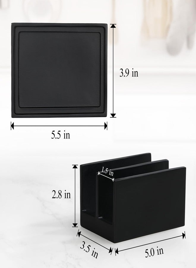 Luxspire Kitchen Sponge Holder for Sink, Resin Kitchen Sponge Holder with 2 Compartments, Sponge Holder for Kitchen Sink, Sponge Holder with Drip Tray, Matte Black - Image 5