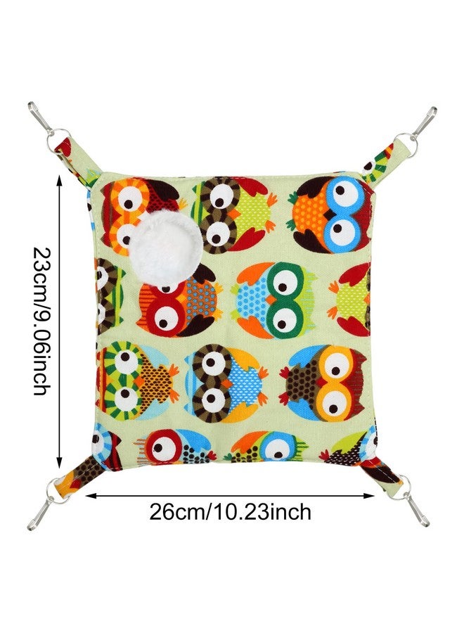 HONBAY Honbay Lovely Owl Pattern Cotton Canvas Small Animal Chinchilla Rabbit Ferret Bed Pad Hanging Hammock Mat  - Image 2
