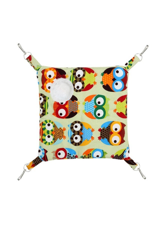 HONBAY Honbay Lovely Owl Pattern Cotton Canvas Small Animal Chinchilla Rabbit Ferret Bed Pad Hanging Hammock Mat  - Image 1