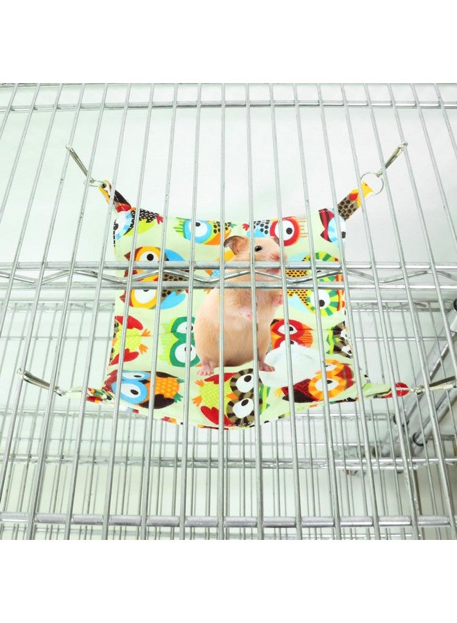 HONBAY Honbay Lovely Owl Pattern Cotton Canvas Small Animal Chinchilla Rabbit Ferret Bed Pad Hanging Hammock Mat  - Image 5