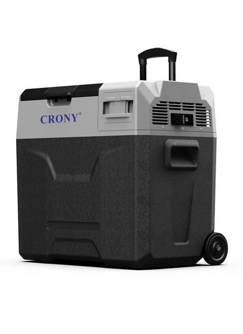CX50 Car Refrigerator 50L with Lithium Battery, DC 12V/24V, -20°C to 20°C, LED Control Panel, App Connectivity, USB Charging, Trolley Wheels, Dual Power, Battery Protection