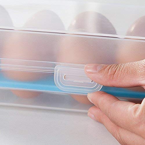 NOBILEA NOBILEA Eggs Storage Container Plastic Eggs Storage Box Single Layer 15 Grids Non Slip Refrigerator Cover Portable Egg Case 1 Piece Multi - Image 3