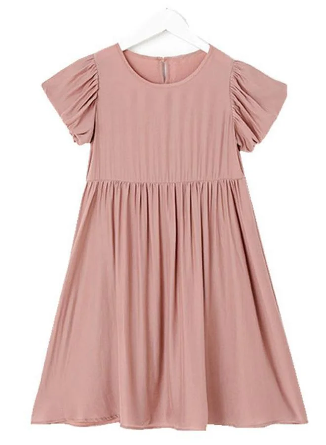 Take Two Girls Solid Puff Sleeve Dress