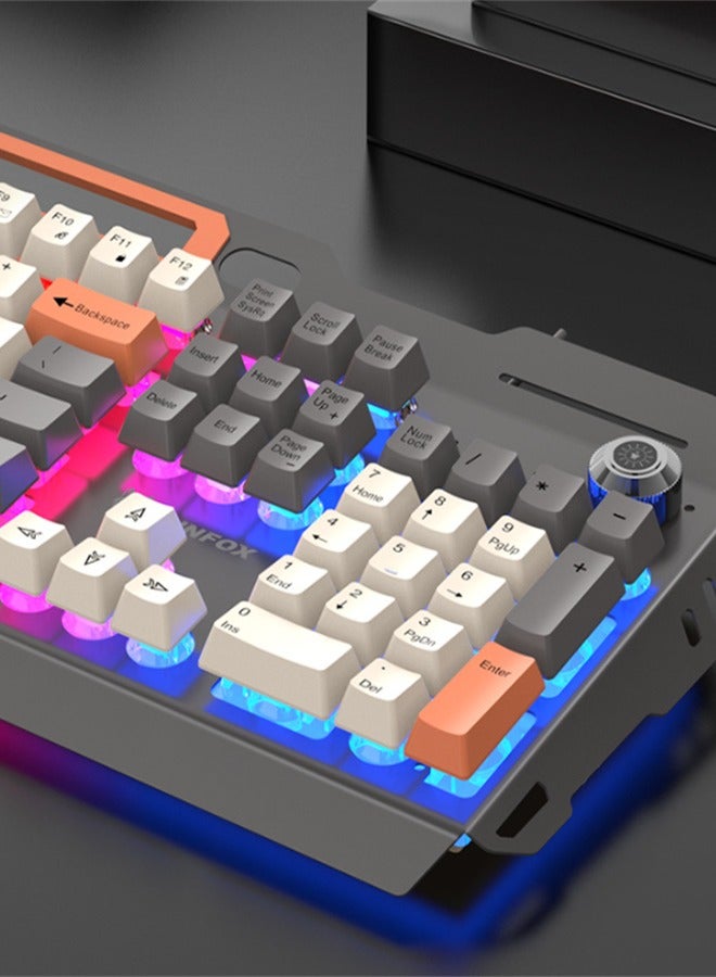 Mechanical Feel Metal Keyboard And Mouse Set Black - Image 5