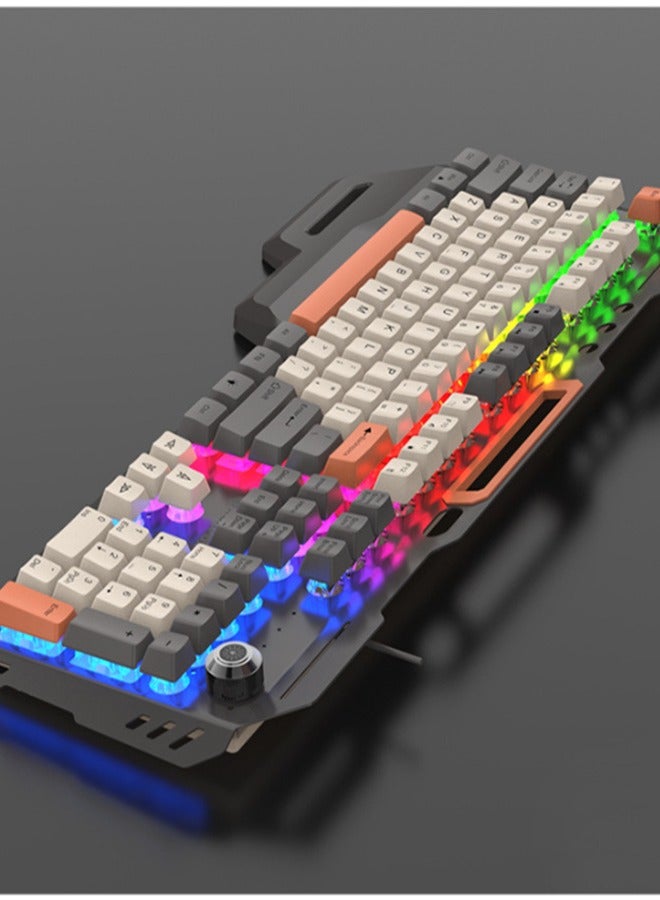 Mechanical Feel Metal Keyboard And Mouse Set Black - Image 4