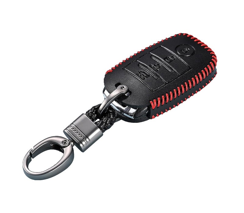 Contacts Car Key Cover Compatible with Kia – Seltos, Sonet, Carens, Carnival, EV6 & More | Fits 3 & 4 Button Keys - Image 1