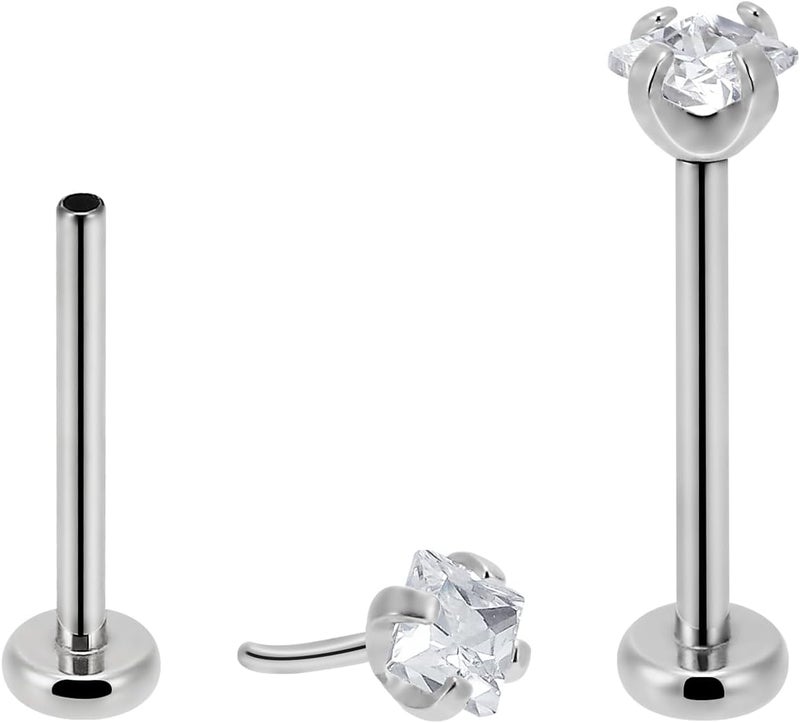 NewkeepsR 20g/18g/16g G23 Titanium Press Fit Threadless Push Pop in Labret Lip Monroe Tragus Earring Stud Piercing - Image 1