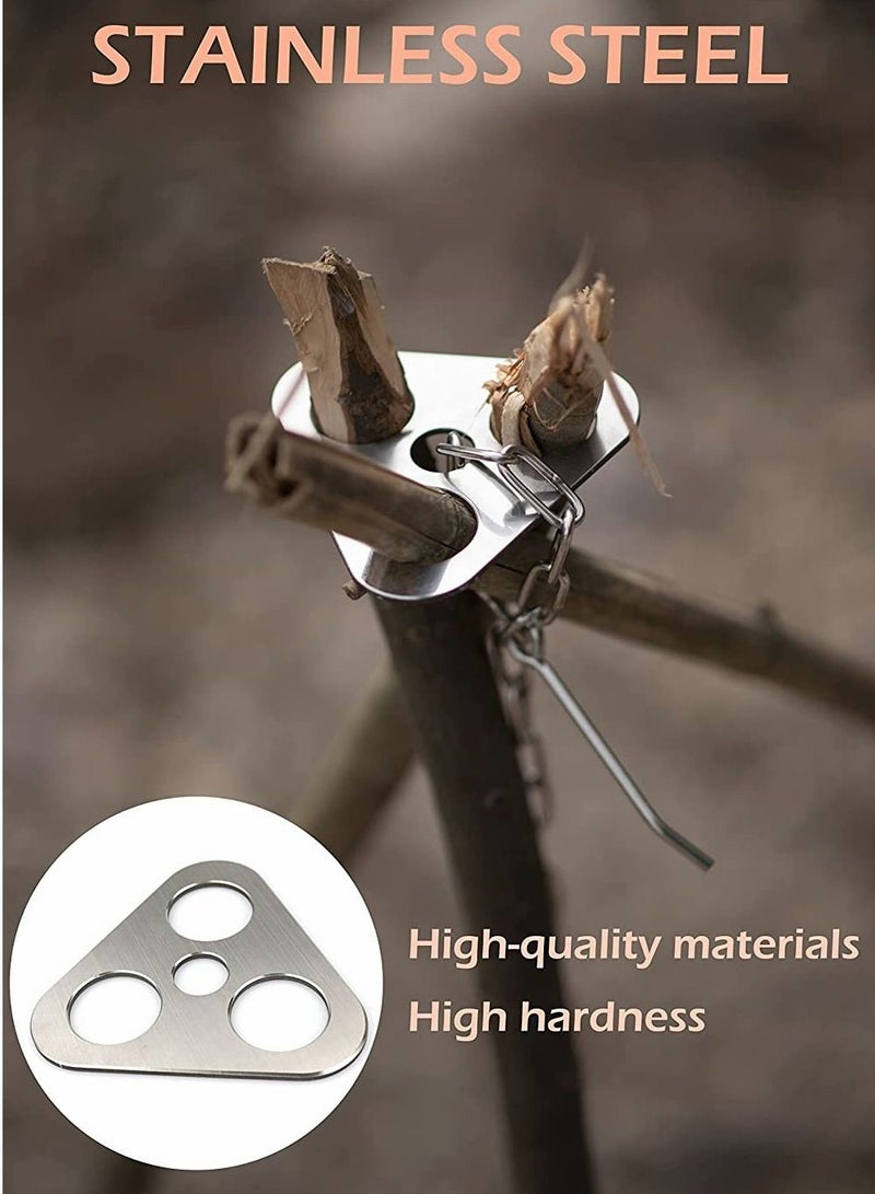 Loquat Camping Tripod Board with Adjustable Chain For Suspending Pots over Fire Cooking By Turning Branches into Campfire Tripod Perfect Outdoor Equipment - Image 3