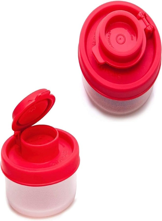 GOUDOGEDC 2Pcs Red Small Salt And Pepper Shakers For On The Go - Mini Shaker Set For Salt And Pepper With Lid To Take With You - For Travel, Camping And To-Go 40G, Salt Shakers Kitchen Utensils - Image 1
