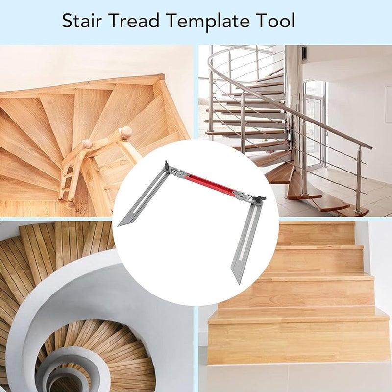 Aluminum Alloy Stair Tread Gauge Adjustable Folding Measuring Ruler for Home Improvement - Image 3