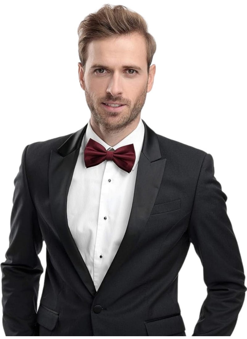 Trenderrs Men's Solid Color Satin Bow Tie  - Image 1
