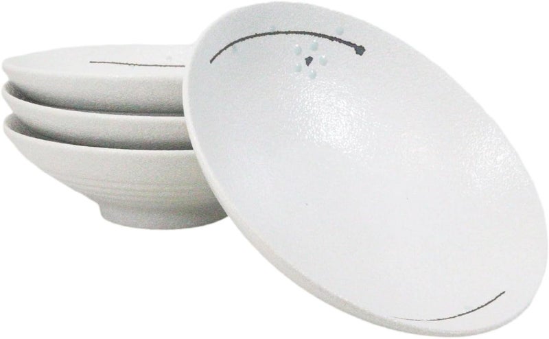 Ebros Gift Modern Yukino Hana Snow Flowers Ceramic Dinnerware Serveware Kitchenware Set Oriental Asian Restaurant Supply Pack Of 4 Large Ramen Soup Dinner Bowl 36oz - Image 1