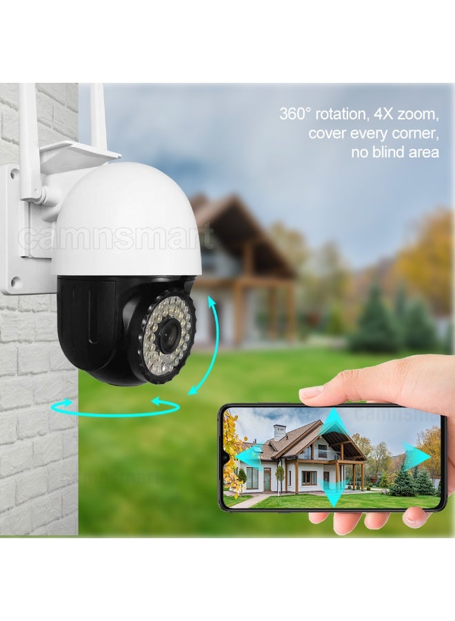 كاميرا أمان لاسلكية Ycc365plus WIFI، للاستخدام الخارجي، 2 ميجابكسل HD، رؤية ليلية ملونة، كشف حركة ذكي، تثبيت على الحائط/السقف - Image 3