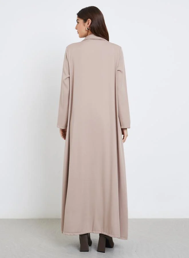 Amirah Amirah Women Notch Lapel Abaya with Mock Flap