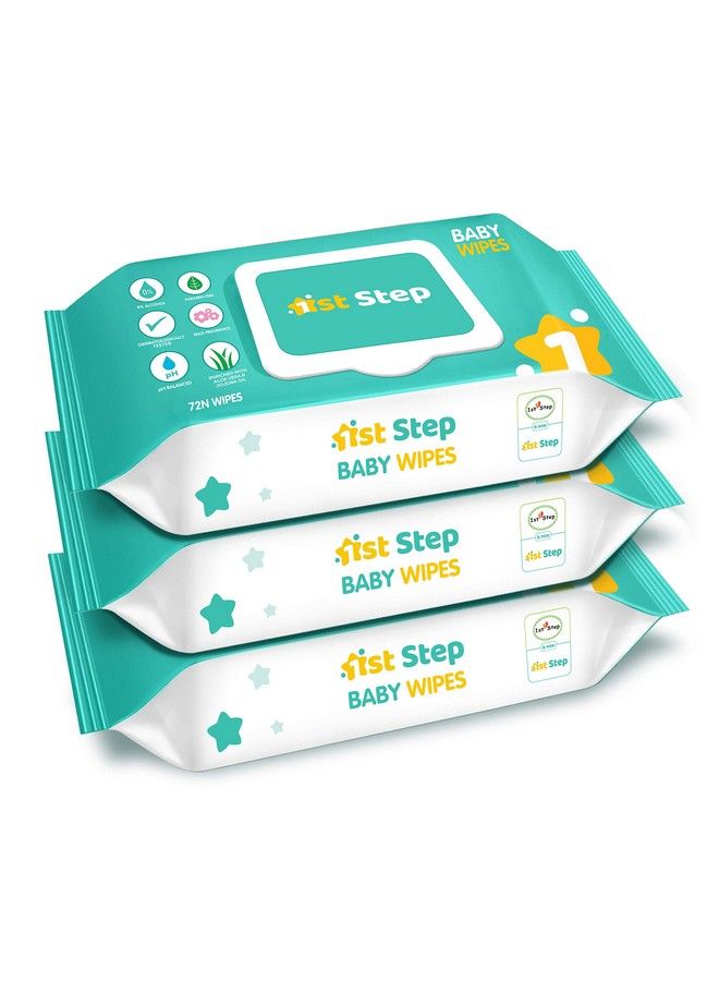 1st Step Baby Wet Wipes With Lid Enriched And Aloevera And Jojoba Oil (72 Wipes Pack X 3 Packs = 216 Wipes) - Image 2