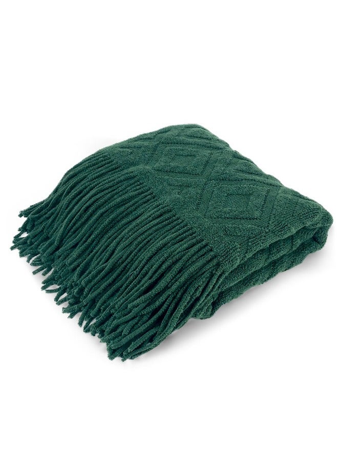 Tassel Design Soft Blanket Keep Warm Cotton 127 x 180cm（Green） - Image 2