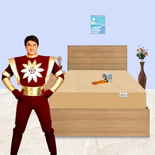 GADDA CO Cotton Terry Waterproof Mattress Protector for Single Bed | Ultra Soft, Breathable & Hypoallergenic | Fits 75x36 Inch (6.25x3 ft) Mattress | Beige, Pack of 1 - Image 3
